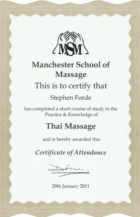 Thai Massage Certificate